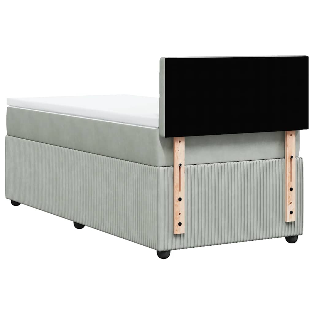 Sommier à lattes de lit et matelas Gris clair 90x190 cm Velours - XIOS