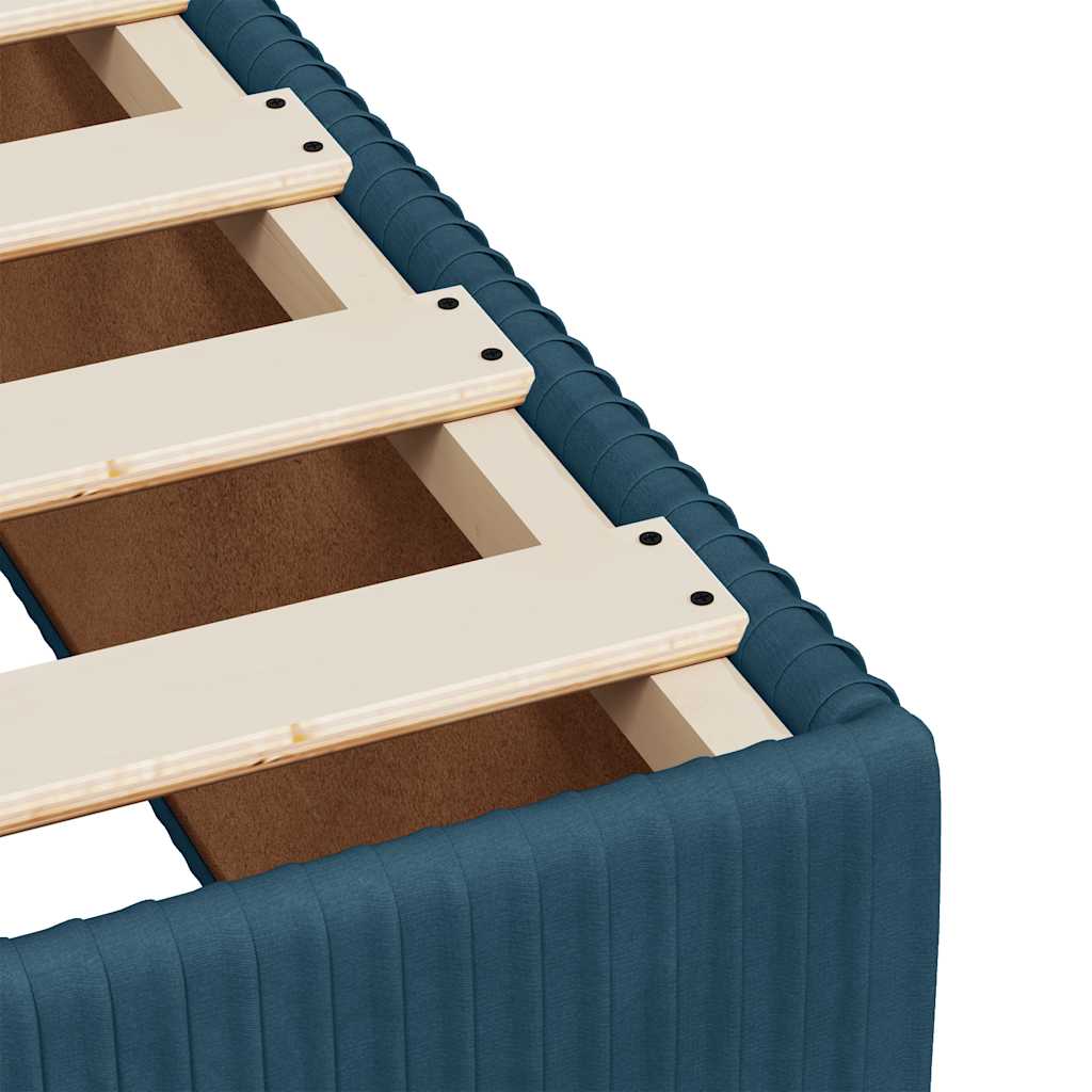 Sommier à lattes de lit avec matelas bleu 90x190 cm velours - XIOS