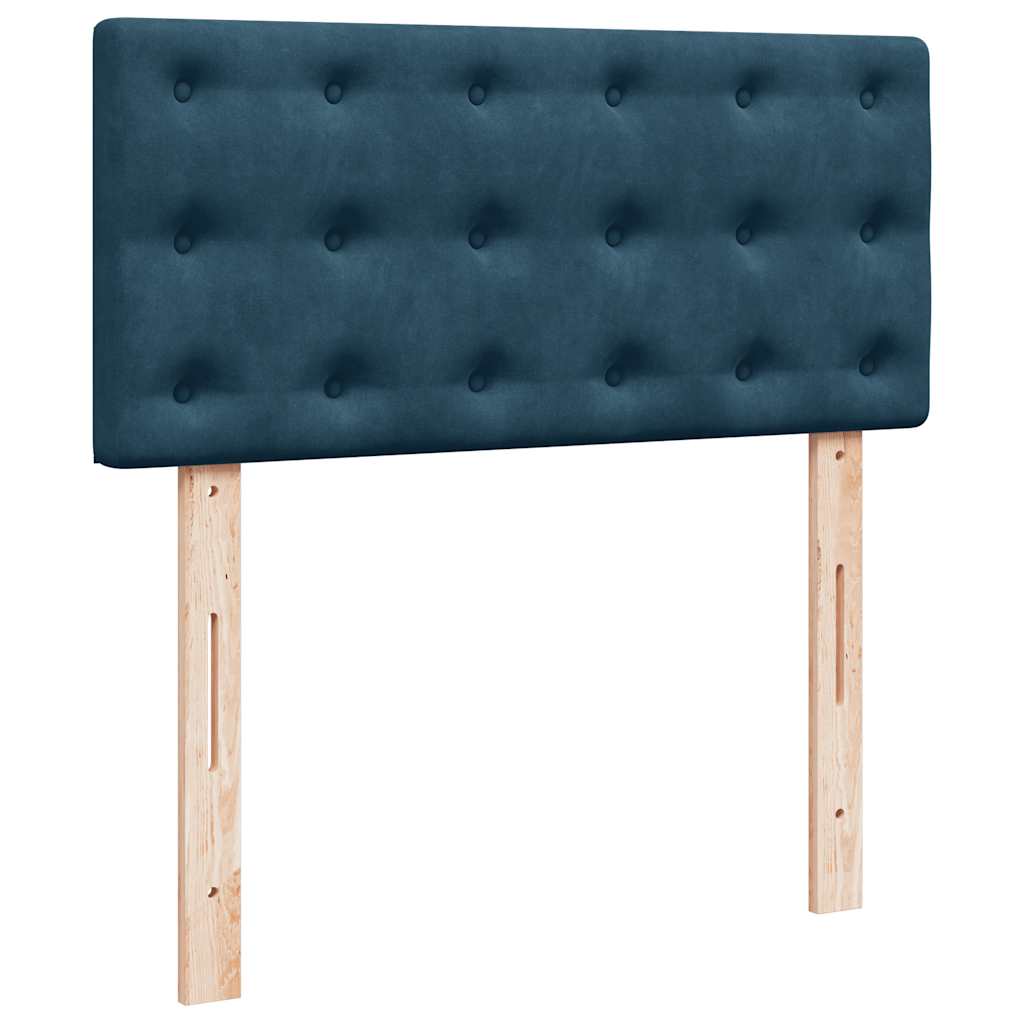 Sommier à lattes de lit avec matelas bleu 90x190 cm velours - XIOS