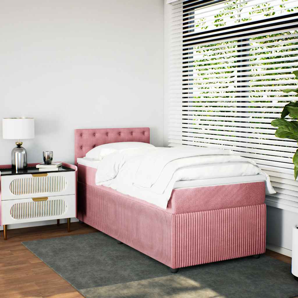 Sommier à lattes de lit avec matelas Rose 90x190 cm Velours