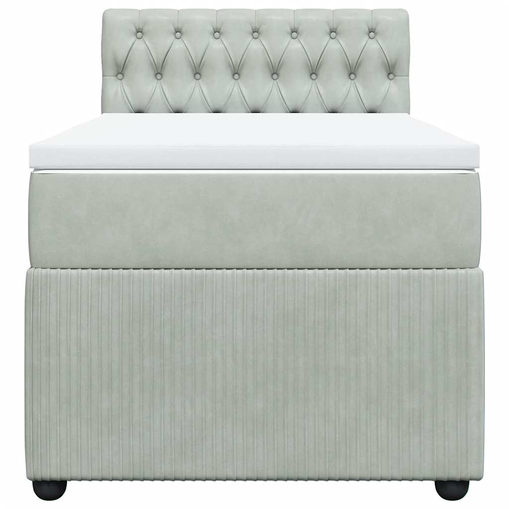 Sommier à lattes de lit et matelas Gris clair 90x190 cm Velours - XIOS
