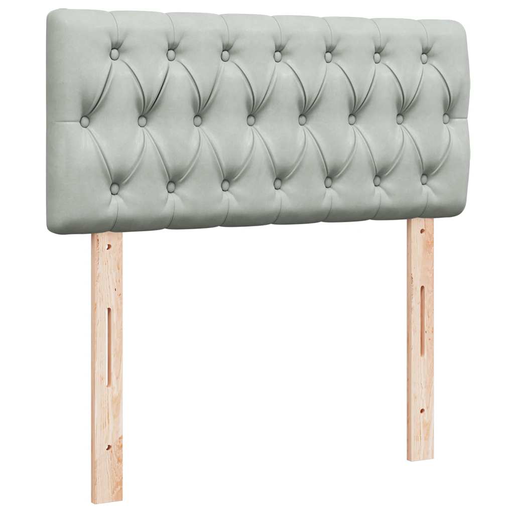 Sommier à lattes de lit et matelas Gris clair 90x190 cm Velours - XIOS