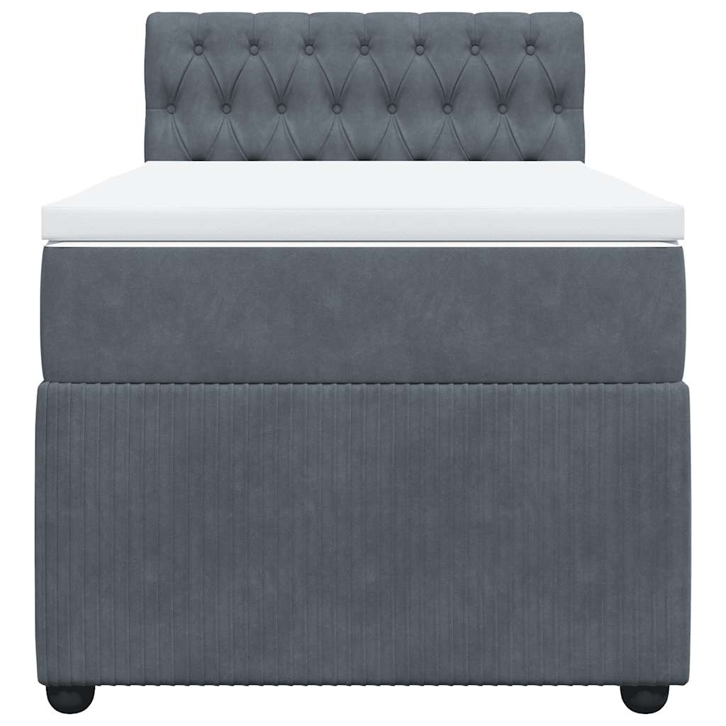 Sommier à lattes de lit et matelas Gris foncé 90x190 cm Velours - XIOS