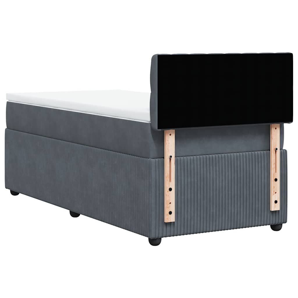 Sommier à lattes de lit et matelas Gris foncé 90x190 cm Velours - XIOS