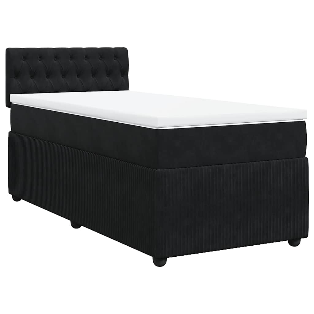 Sommier à lattes de lit avec matelas Noir 90x190 cm Velours - XIOS