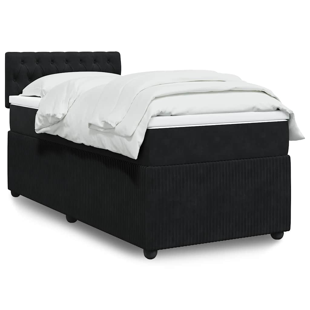 Sommier à lattes de lit avec matelas Noir 90x190 cm Velours - XIOS