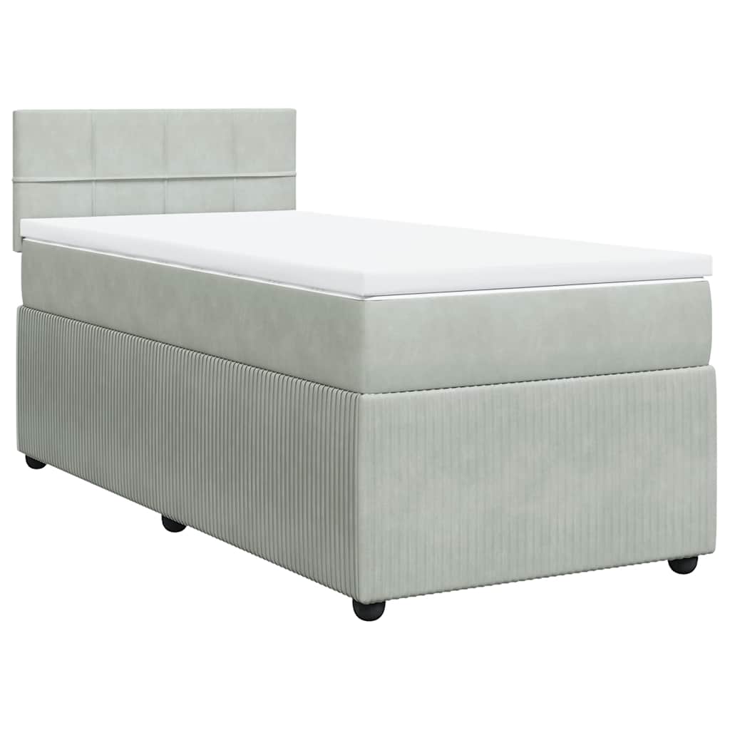 Sommier à lattes de lit et matelas Gris clair 90x190 cm Velours - XIOS