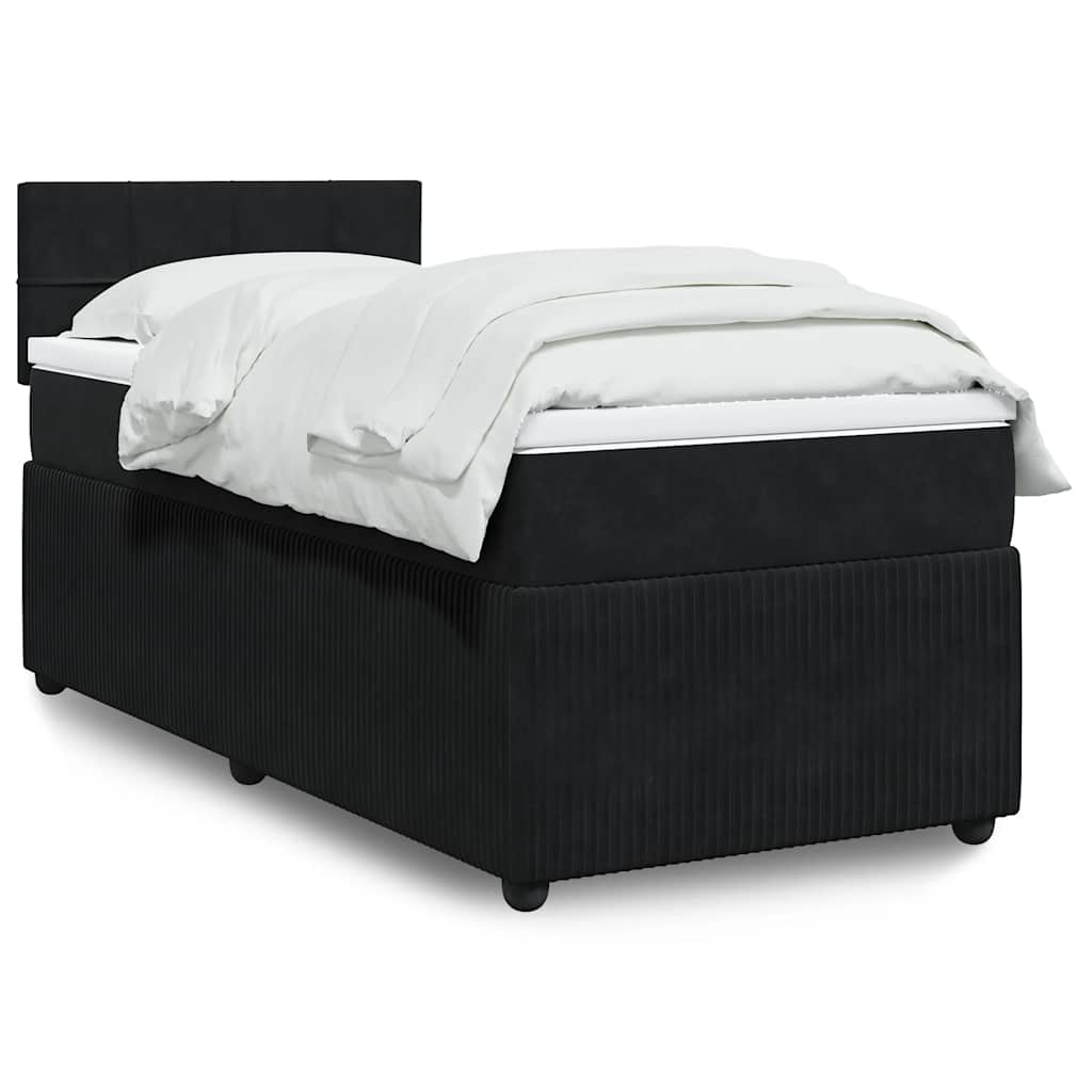 Sommier à lattes de lit avec matelas Noir 90x190 cm Velours - XIOS
