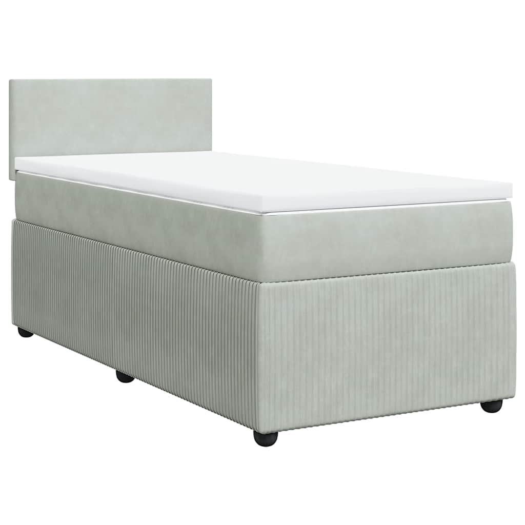 Sommier à lattes de lit et matelas Gris clair 90x200 cm Velours - XIOS