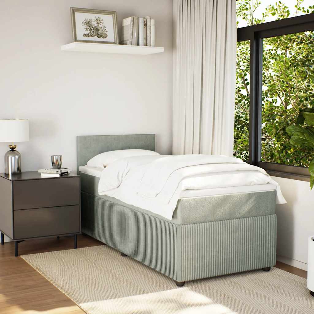 Sommier à lattes de lit et matelas Gris clair 90x200 cm Velours - XIOS