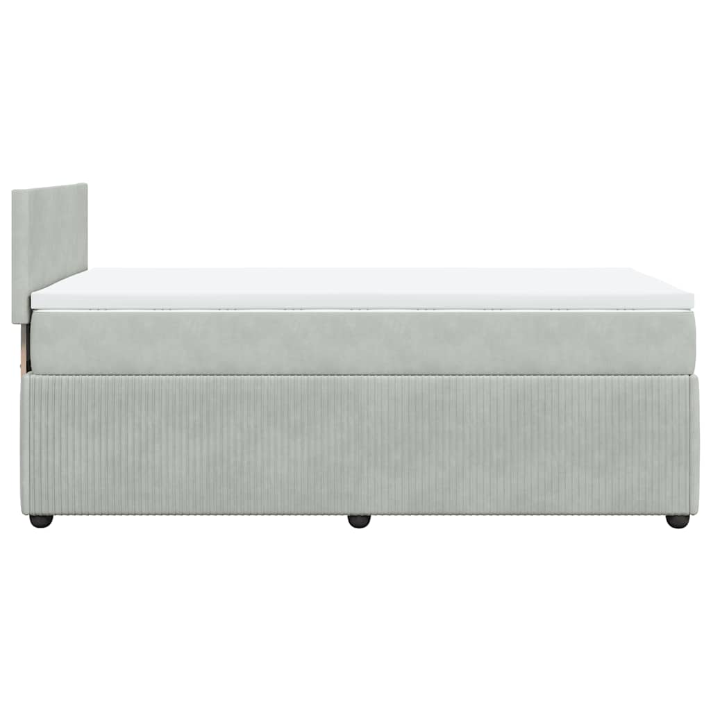 Sommier à lattes de lit et matelas Gris clair 90x200 cm Velours - XIOS
