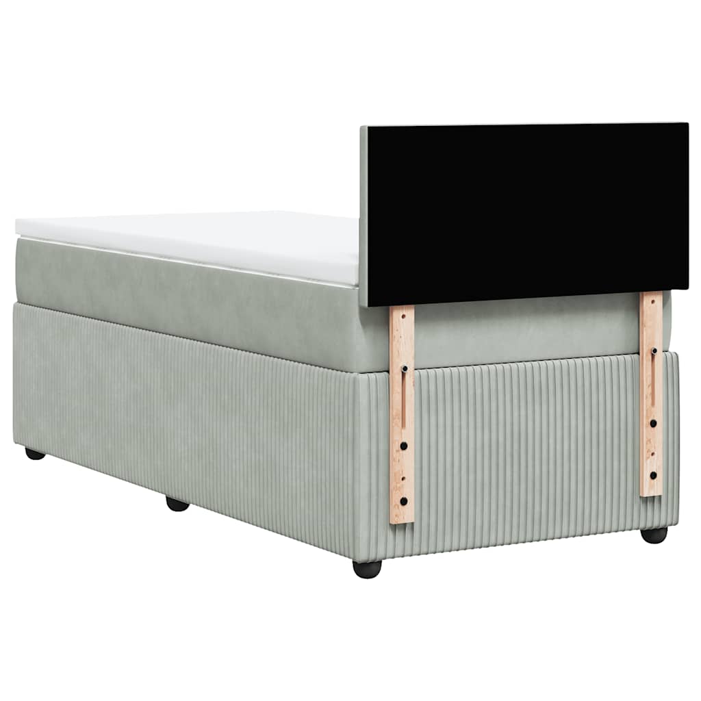 Sommier à lattes de lit et matelas Gris clair 90x200 cm Velours - XIOS