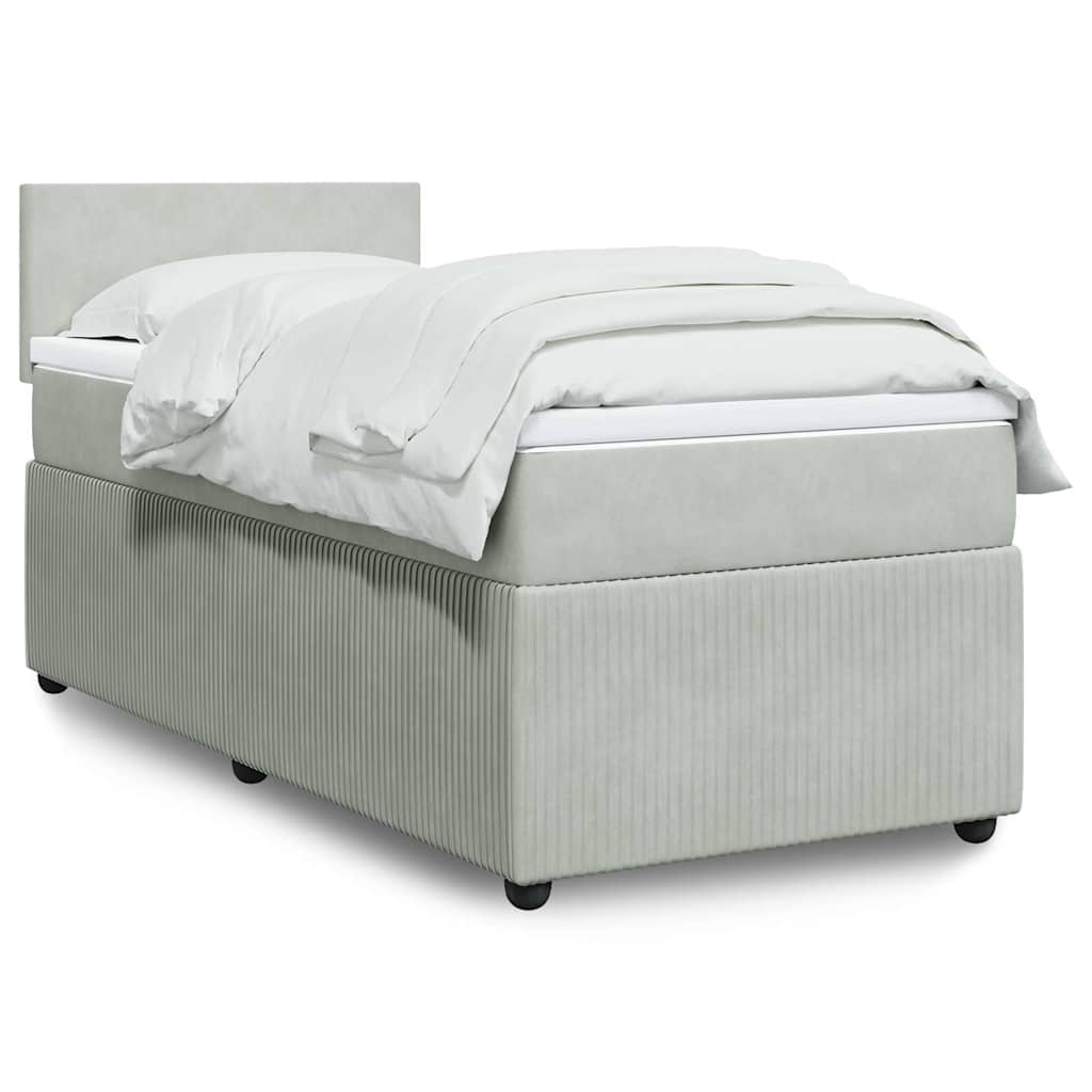 Sommier à lattes de lit et matelas Gris clair 90x200 cm Velours - XIOS