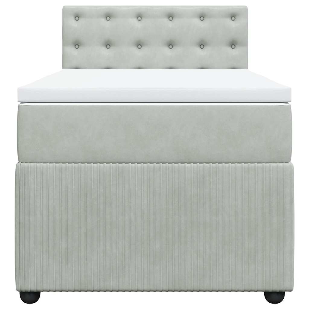 Sommier à lattes de lit et matelas Gris clair 90x200 cm Velours - XIOS