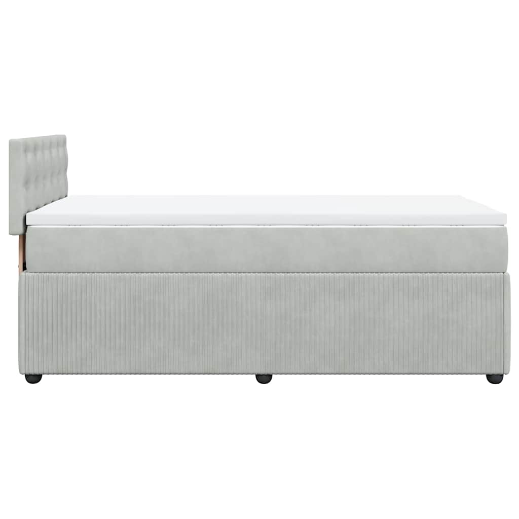 Sommier à lattes de lit et matelas Gris clair 90x200 cm Velours - XIOS