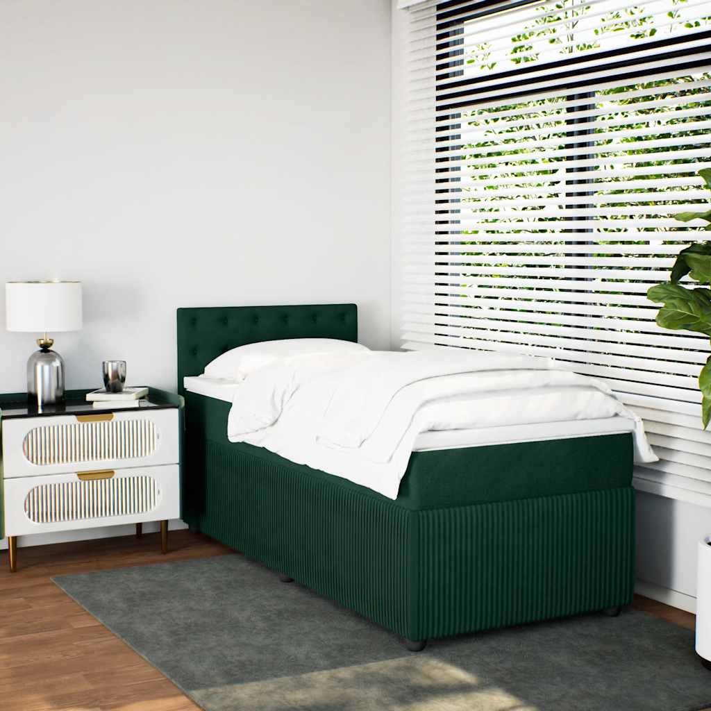 Sommier à lattes de lit avec matelas Vert foncé 90x200 cm - XIOS