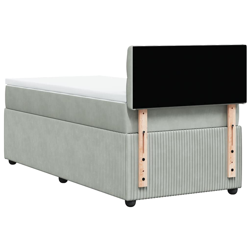 Sommier à lattes de lit et matelas Gris clair 90x200 cm Velours - XIOS