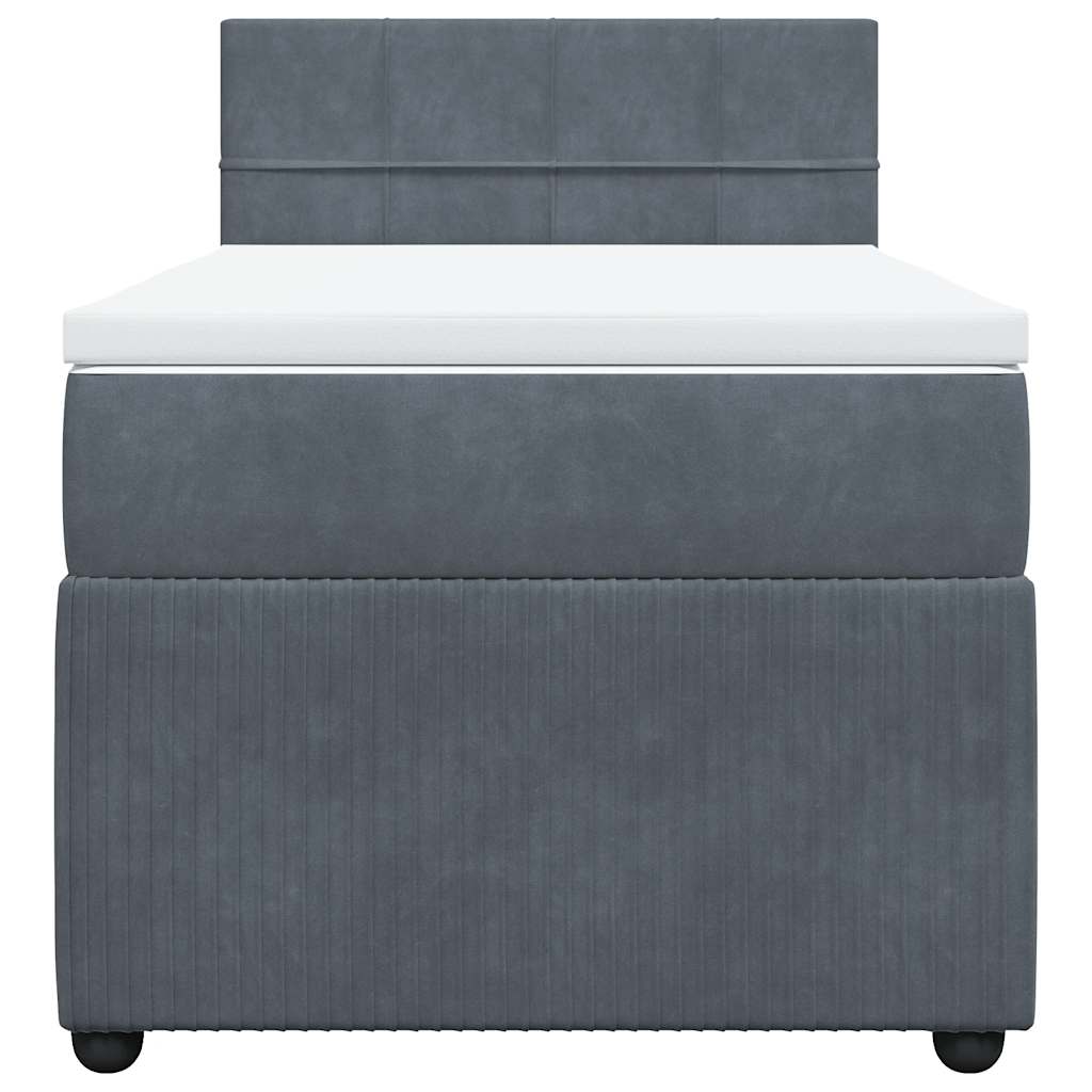 Sommier à lattes de lit et matelas Gris foncé 90x200 cm Velours - XIOS