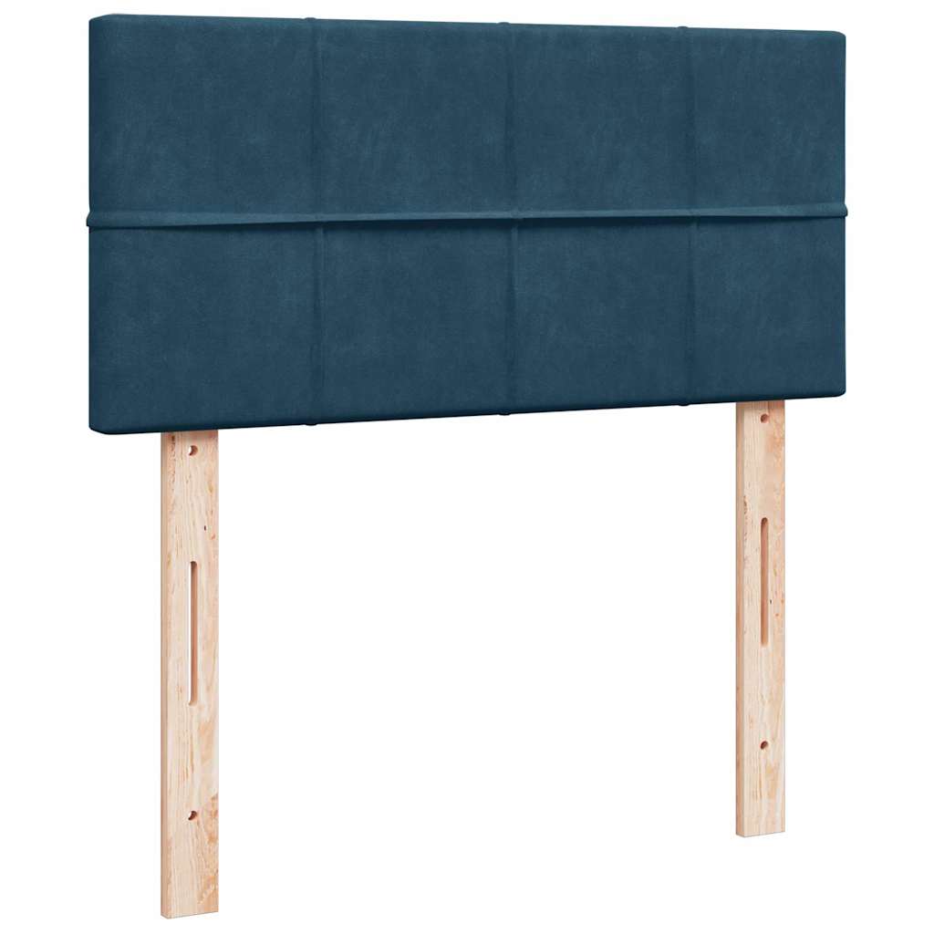Sommier à lattes de lit avec matelas bleu 90x200 cm velours - XIOS