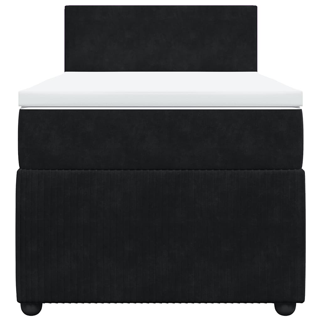 Sommier à lattes de lit avec matelas Noir 100x200 cm Velours - XIOS