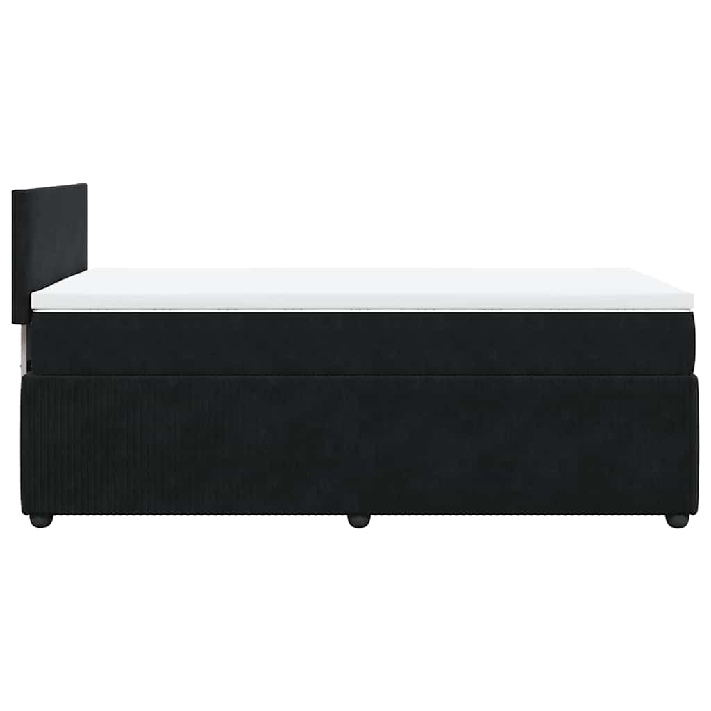 Sommier à lattes de lit avec matelas Noir 100x200 cm Velours - XIOS