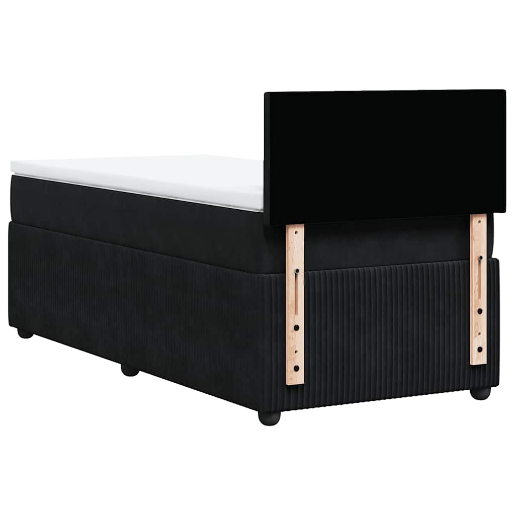 Sommier à lattes de lit avec matelas Noir 100x200 cm Velours - XIOS
