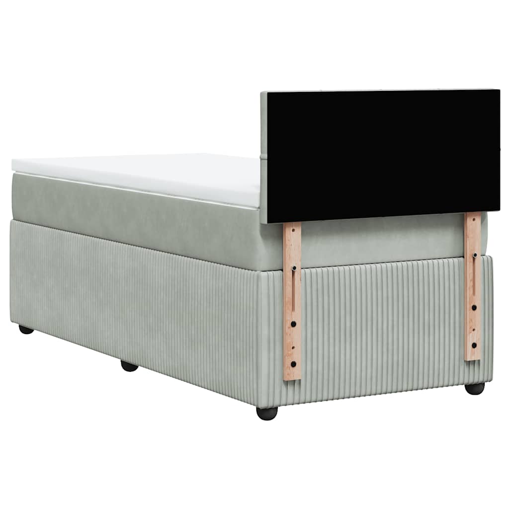 Sommier à lattes de lit et matelas Gris clair 100x200cm Velours - XIOS