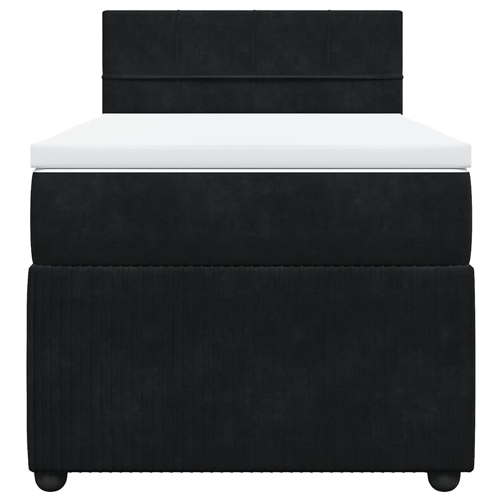 Sommier à lattes de lit avec matelas Noir 100x200 cm Velours - XIOS