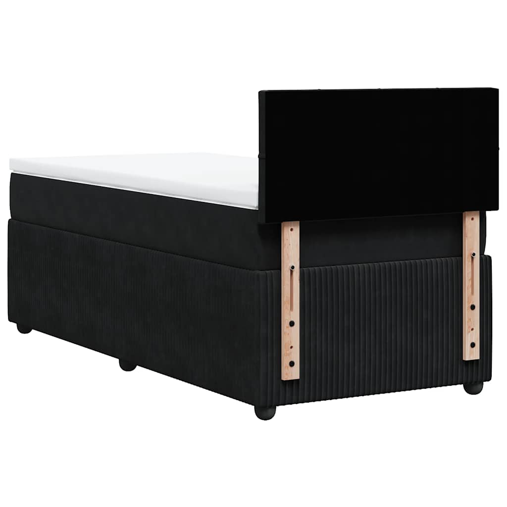Sommier à lattes de lit avec matelas Noir 100x200 cm Velours - XIOS