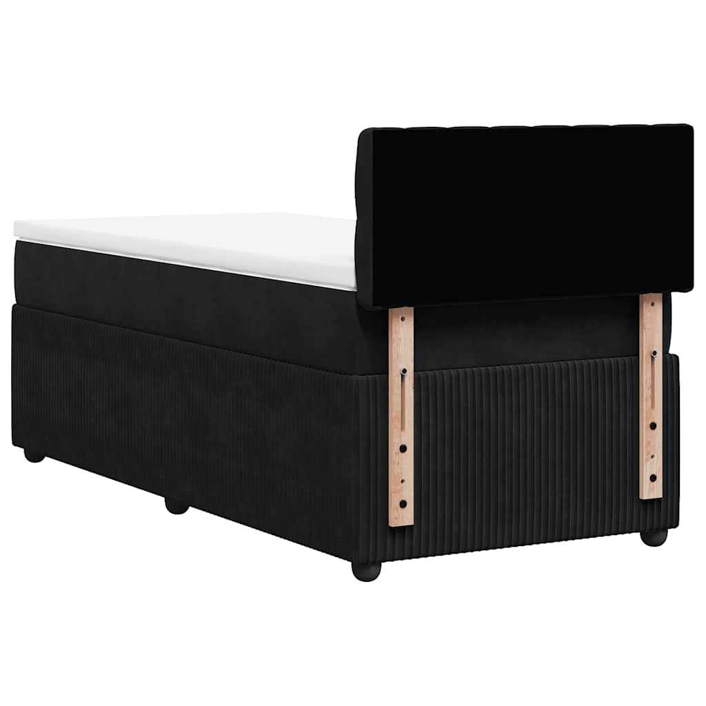 Sommier à lattes de lit avec matelas Noir 100x200 cm Velours - XIOS