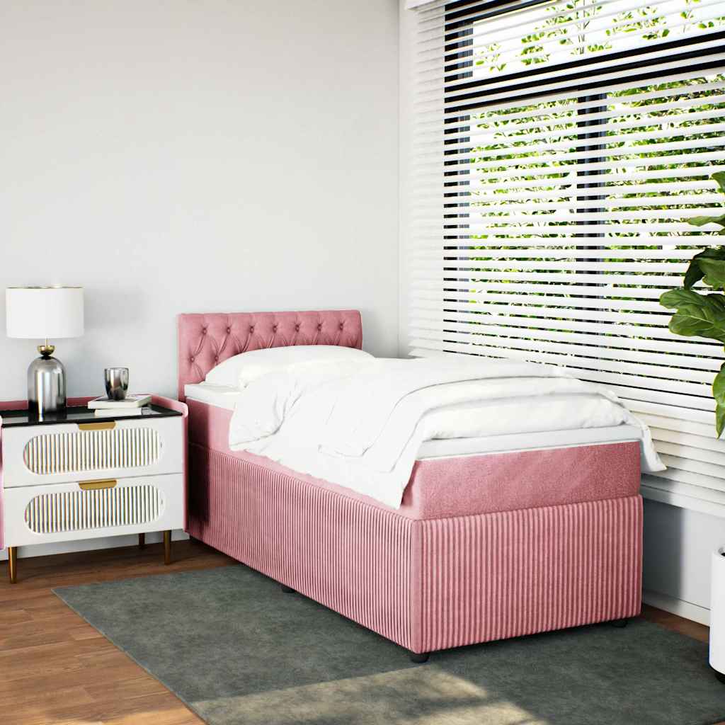 Sommier à lattes de lit avec matelas Rose 100x200 cm Velours - XIOS