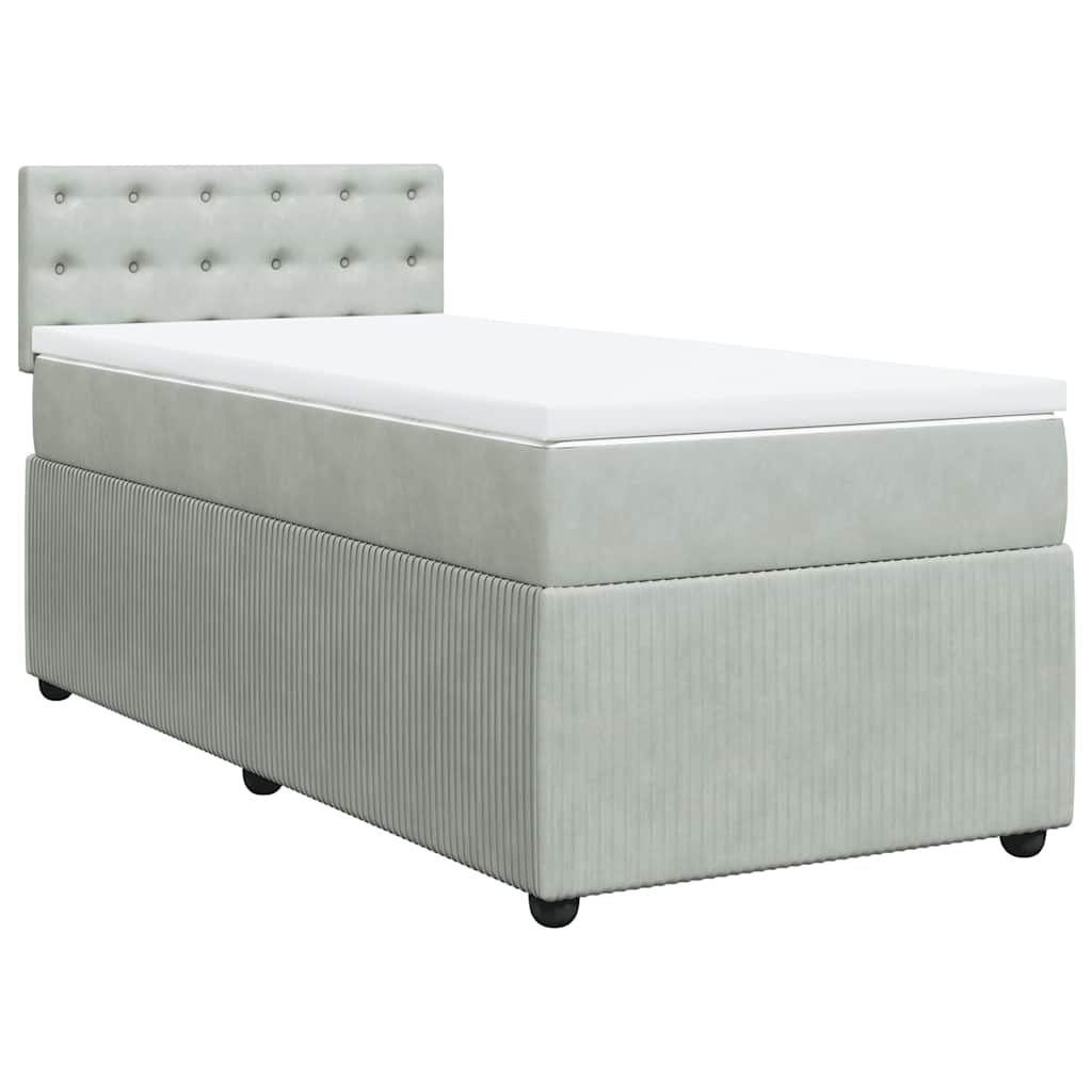 Sommier à lattes de lit et matelas Gris clair 100x200cm Velours - XIOS