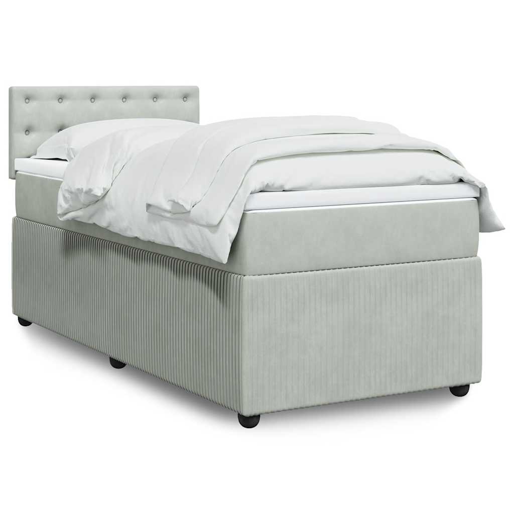 Sommier à lattes de lit et matelas Gris clair 100x200cm Velours - XIOS