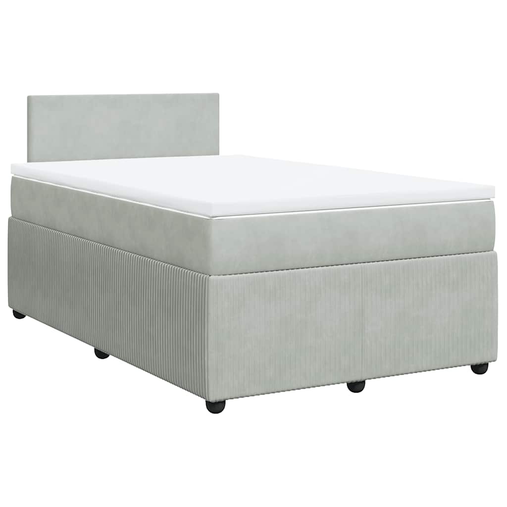 Sommier à lattes de lit et matelas gris clair 120x190cm velours - XIOS