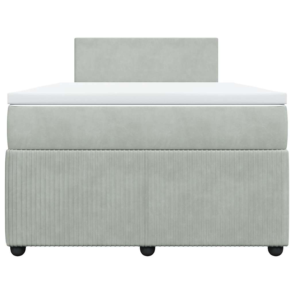 Sommier à lattes de lit et matelas gris clair 120x190cm velours - XIOS