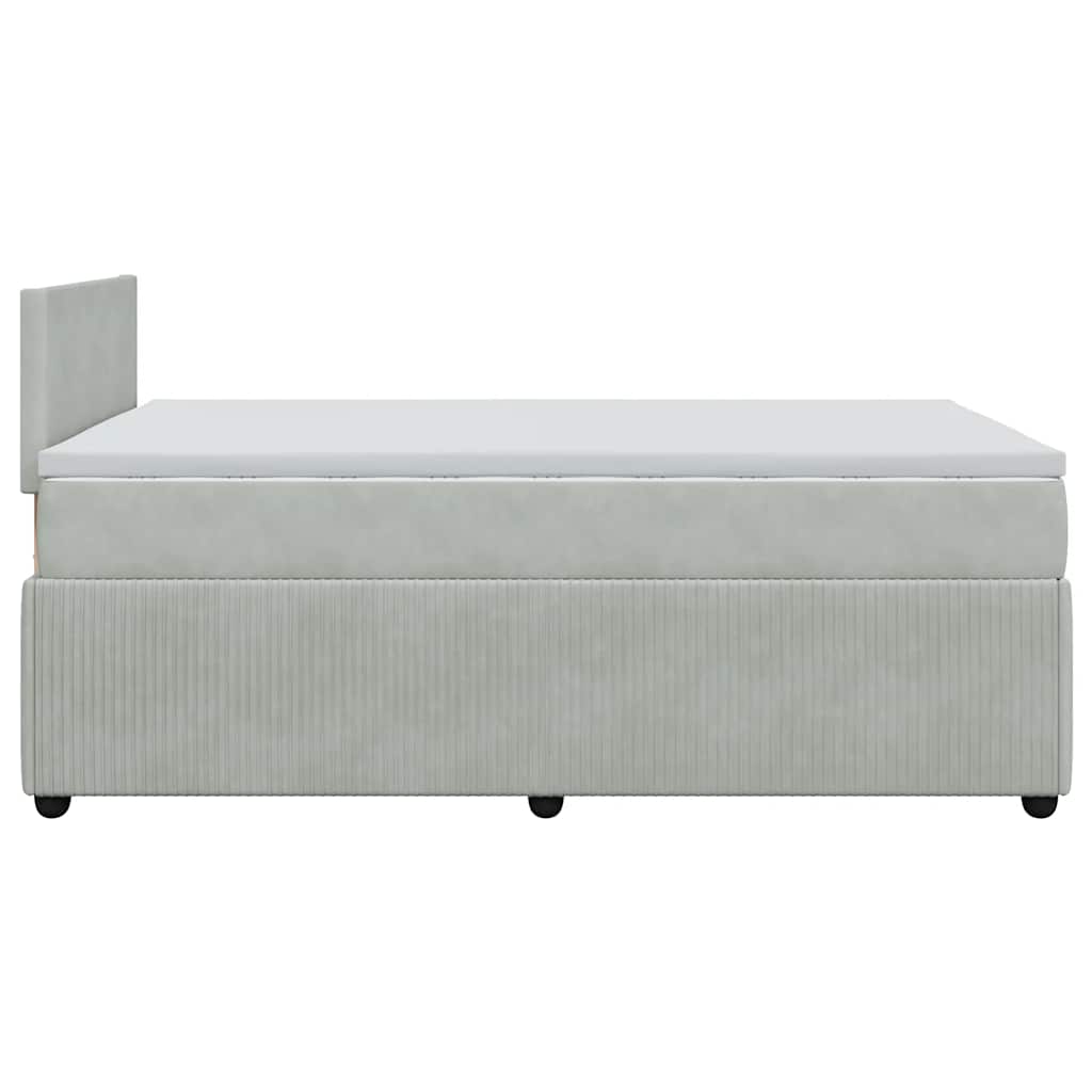 Sommier à lattes de lit et matelas gris clair 120x190cm velours - XIOS
