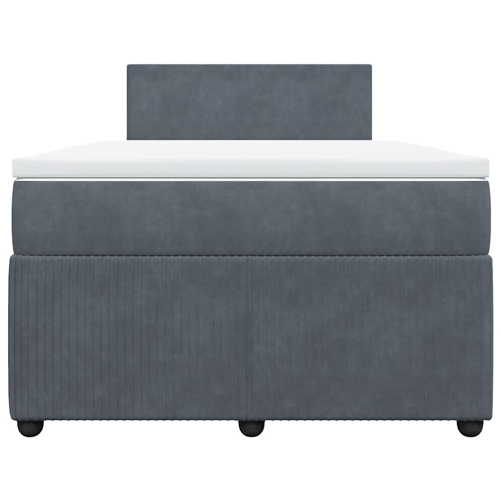 Sommier à lattes de lit et matelas gris foncé 120x190cm velours - XIOS