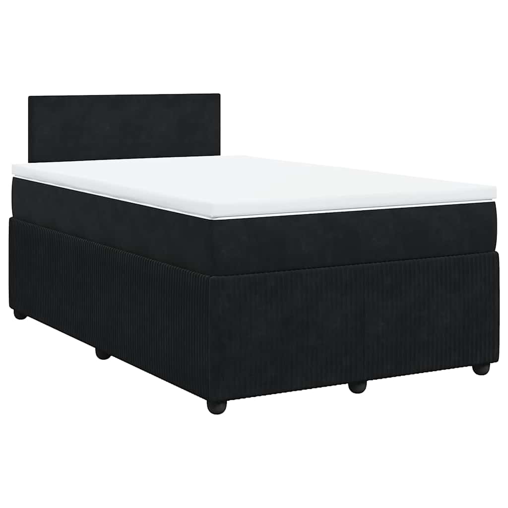 Sommier à lattes de lit avec matelas noir 120x190 cm velours - XIOS
