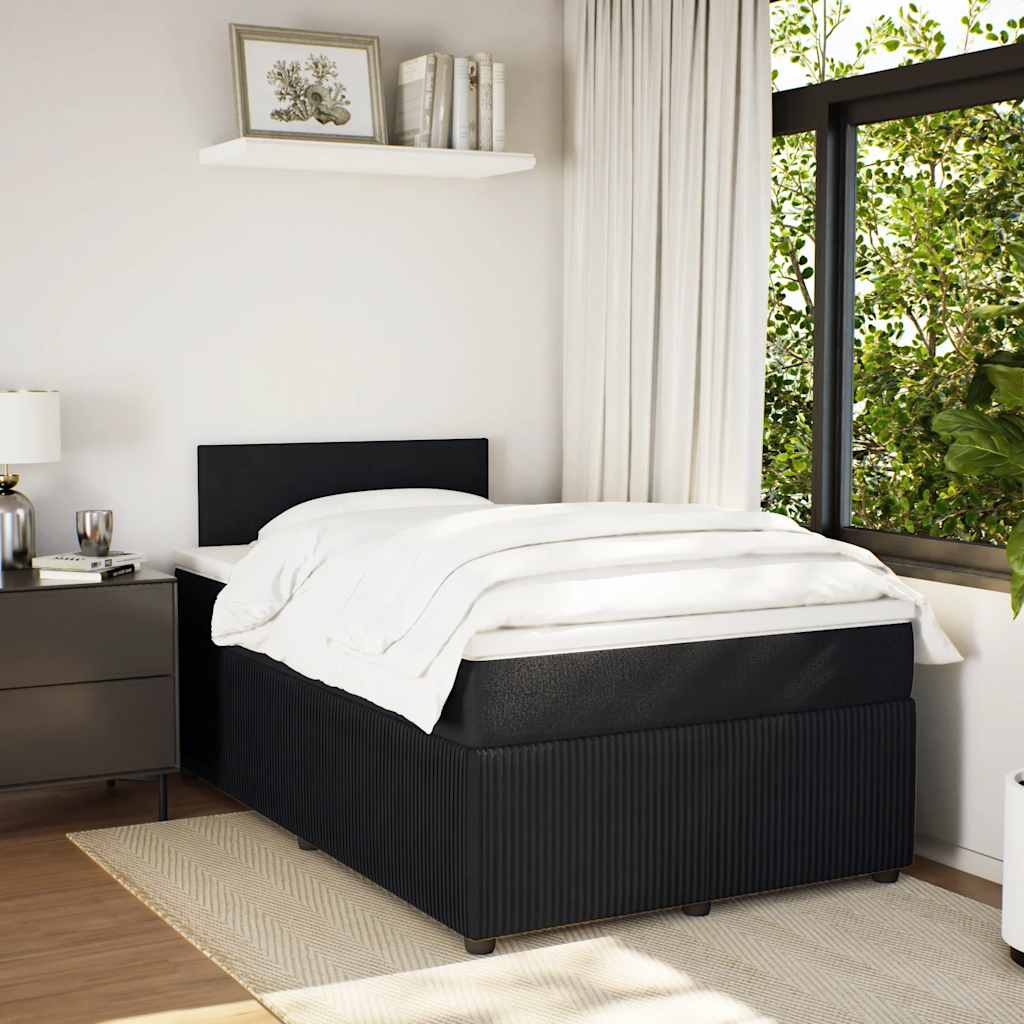 Sommier à lattes de lit avec matelas noir 120x190 cm velours - XIOS