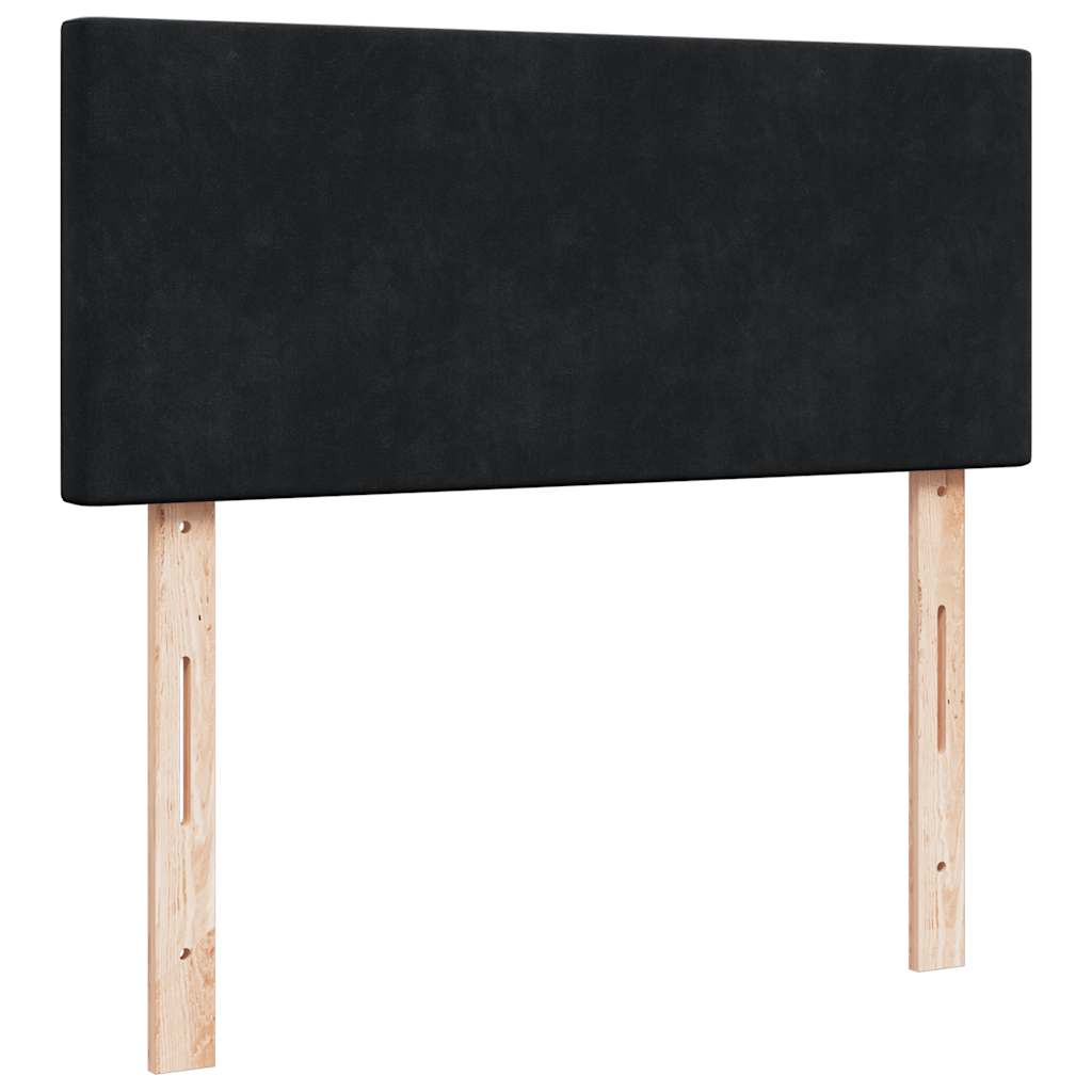 Sommier à lattes de lit avec matelas noir 120x190 cm velours - XIOS