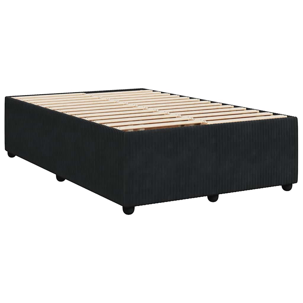 Sommier à lattes de lit avec matelas noir 120x190 cm velours - XIOS