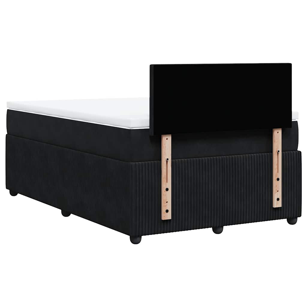 Sommier à lattes de lit avec matelas noir 120x190 cm velours - XIOS