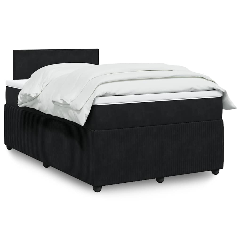 Sommier à lattes de lit avec matelas noir 120x190 cm velours - XIOS