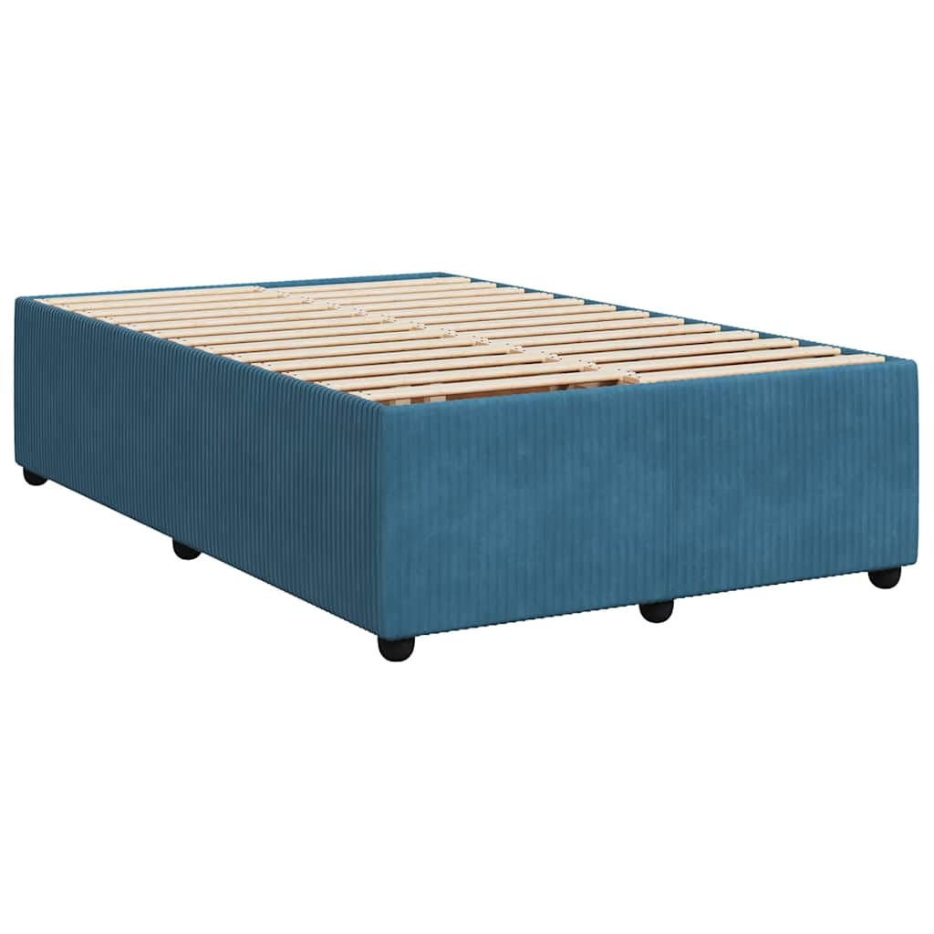 Sommier à lattes de lit et matelas bleu 120x190 cm velours - XIOS