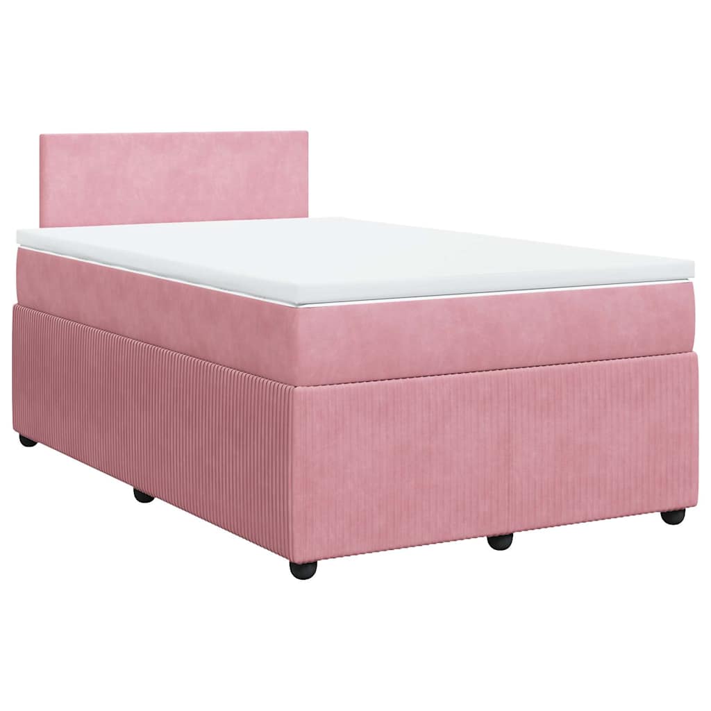 Sommier à lattes de lit avec matelas rose 120x190 cm velours - XIOS