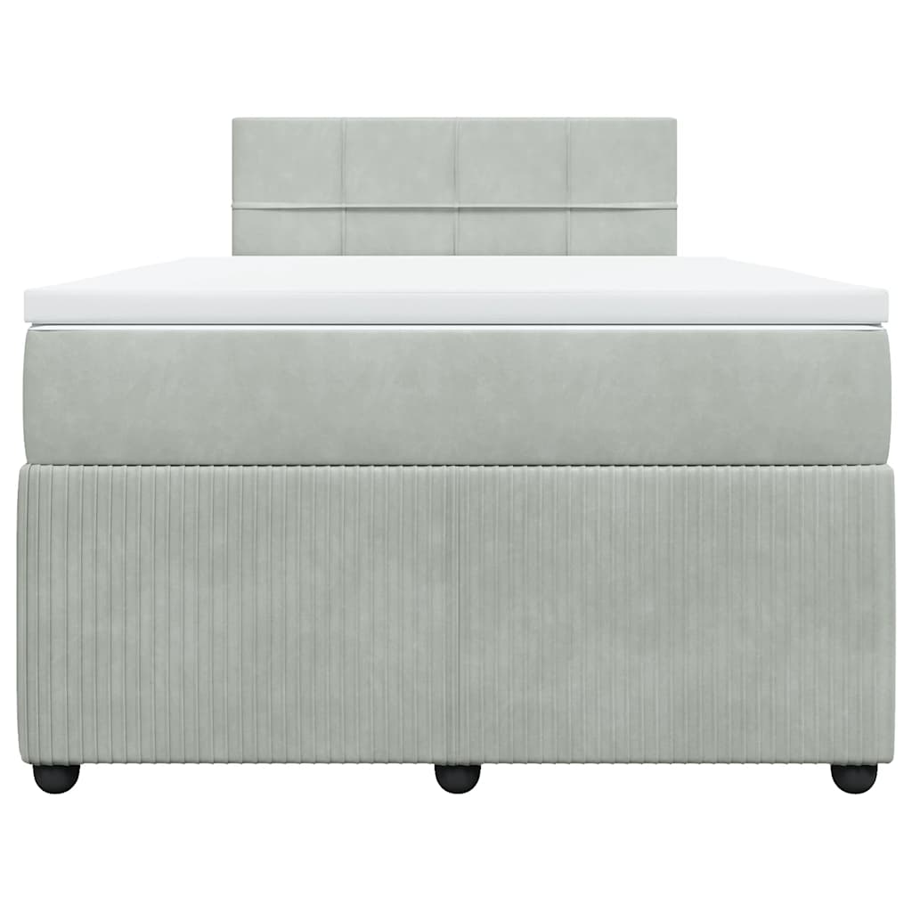 Sommier à lattes de lit et matelas gris clair 120x190cm velours - XIOS