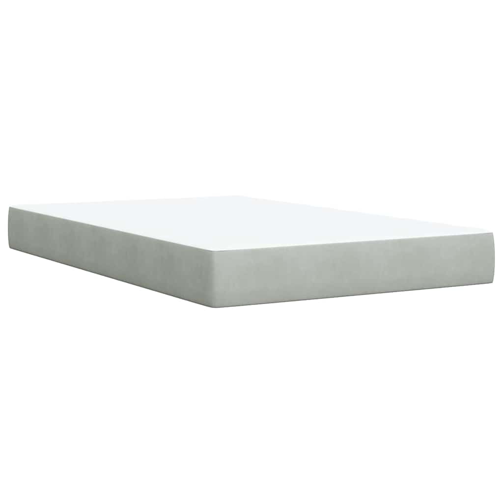 Sommier à lattes de lit et matelas gris clair 120x190cm velours - XIOS