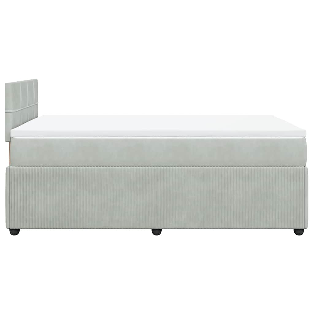 Sommier à lattes de lit et matelas gris clair 120x190cm velours - XIOS