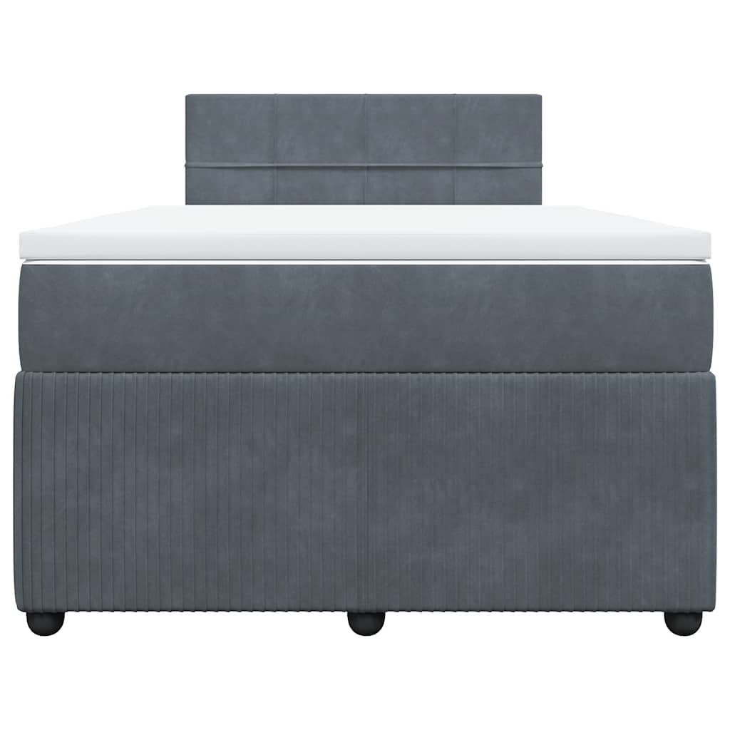 Sommier à lattes de lit et matelas gris foncé 120x190cm velours - XIOS
