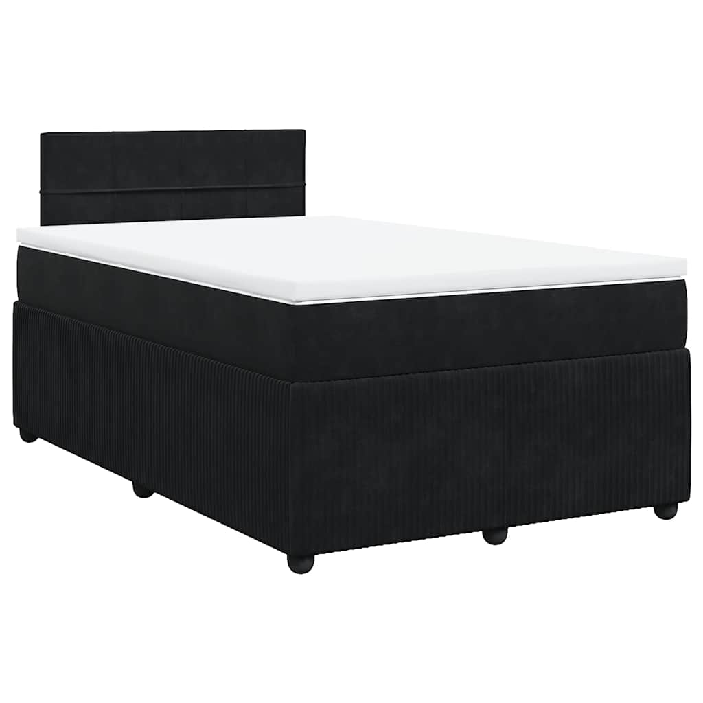 Sommier à lattes de lit avec matelas noir 120x190 cm velours - XIOS